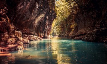 Martvili canyon in Georgia. Nature landscape